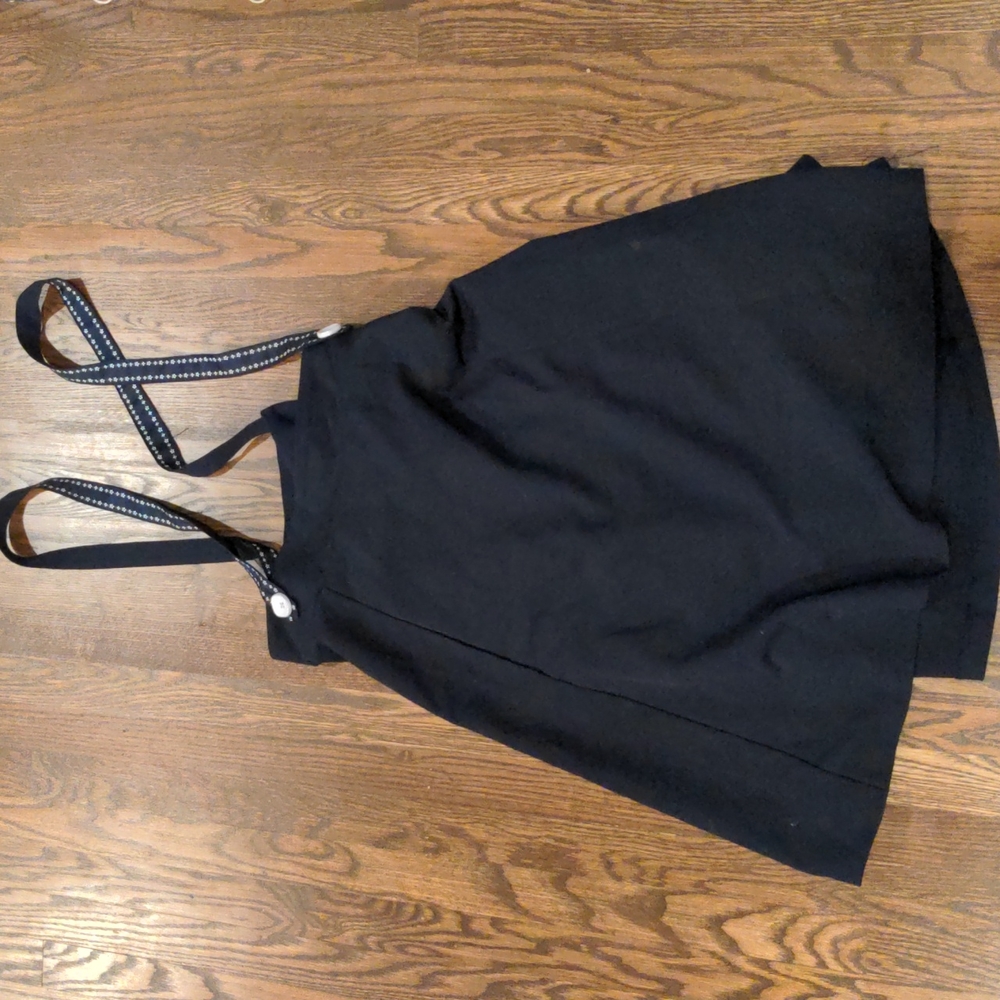 MODCLOTH / FERVOUR Navy Blue Suspender Skirt size 3X with floral straps